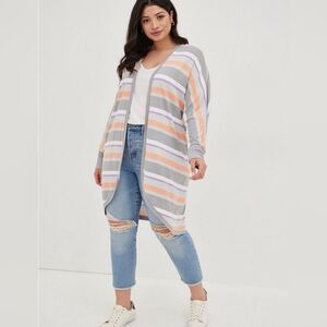 Torrid Super Soft Knit Striped Cocoon Cardigan Size 1X
